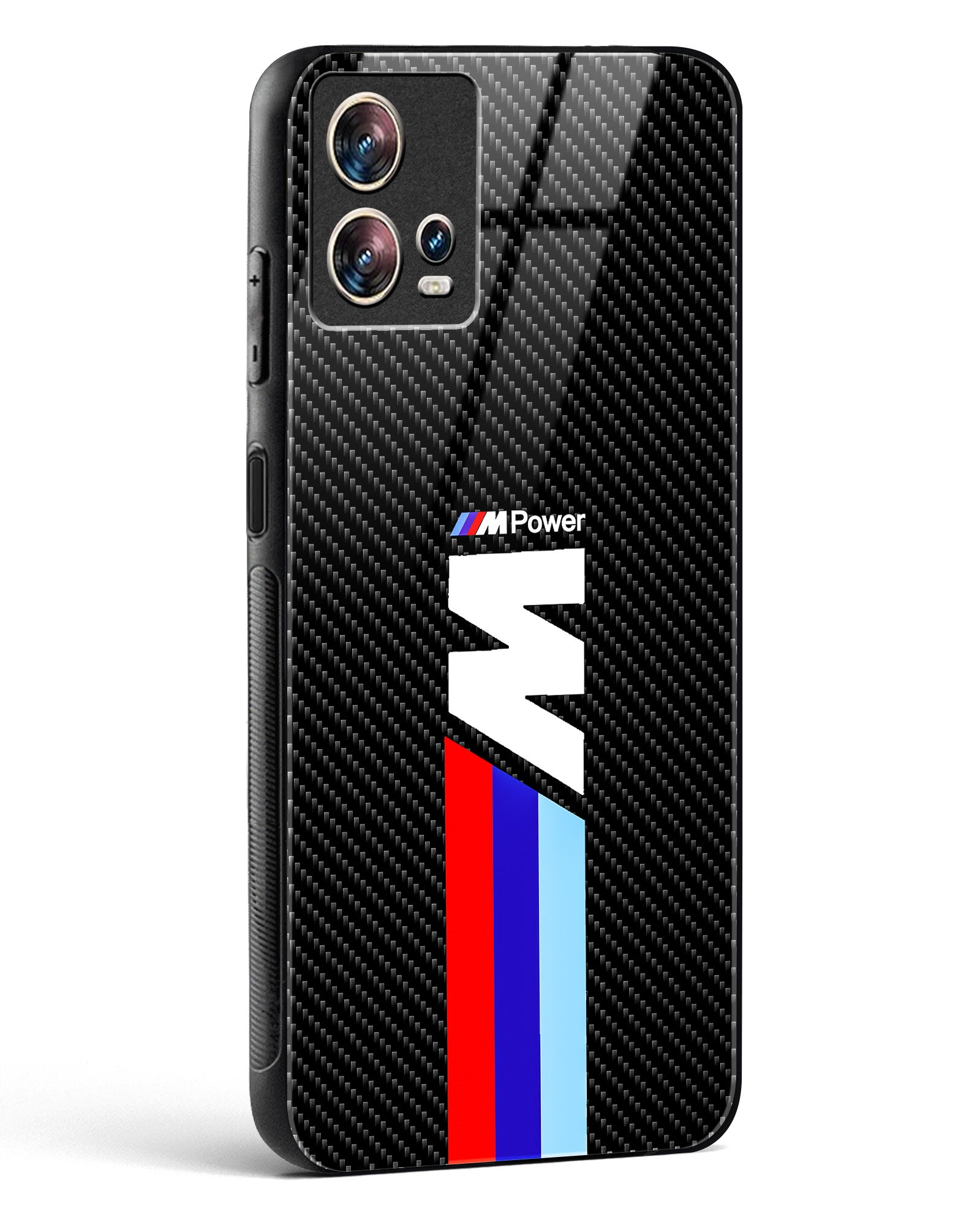 Cool Racing Striped Glass Phone Case-Motorola Edge 30 Fusion