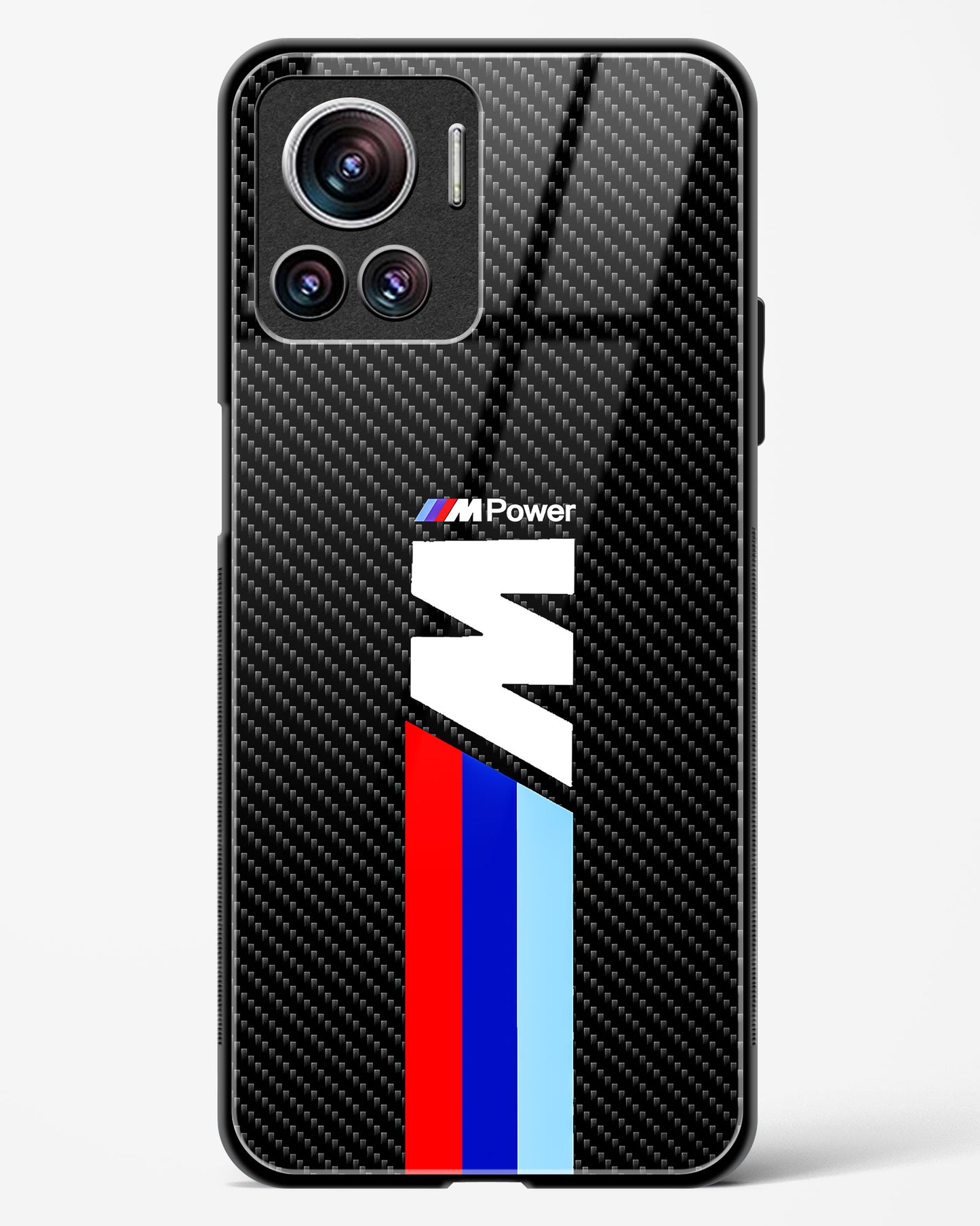Cool Racing Striped Glass Phone Case-Motorola Edge 30 Ultra