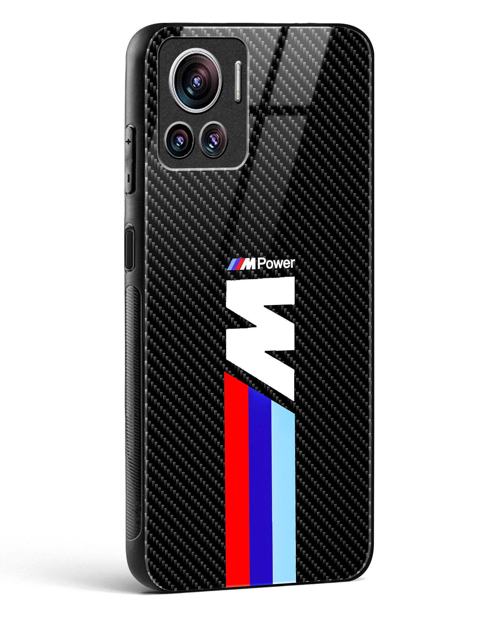 Cool Racing Striped Glass Phone Case-Motorola Edge 30 Ultra