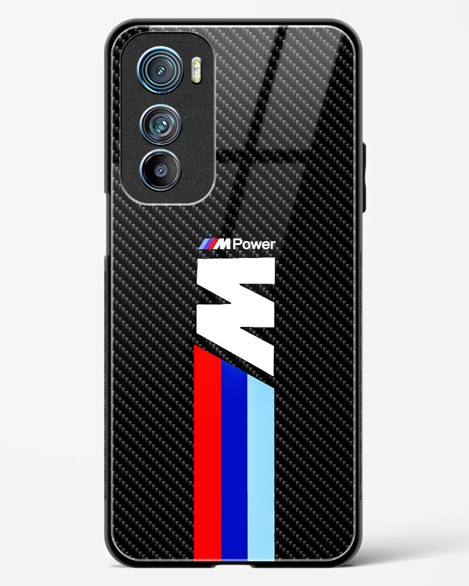 Cool Racing Striped Glass Phone Case-Motorola Edge 30