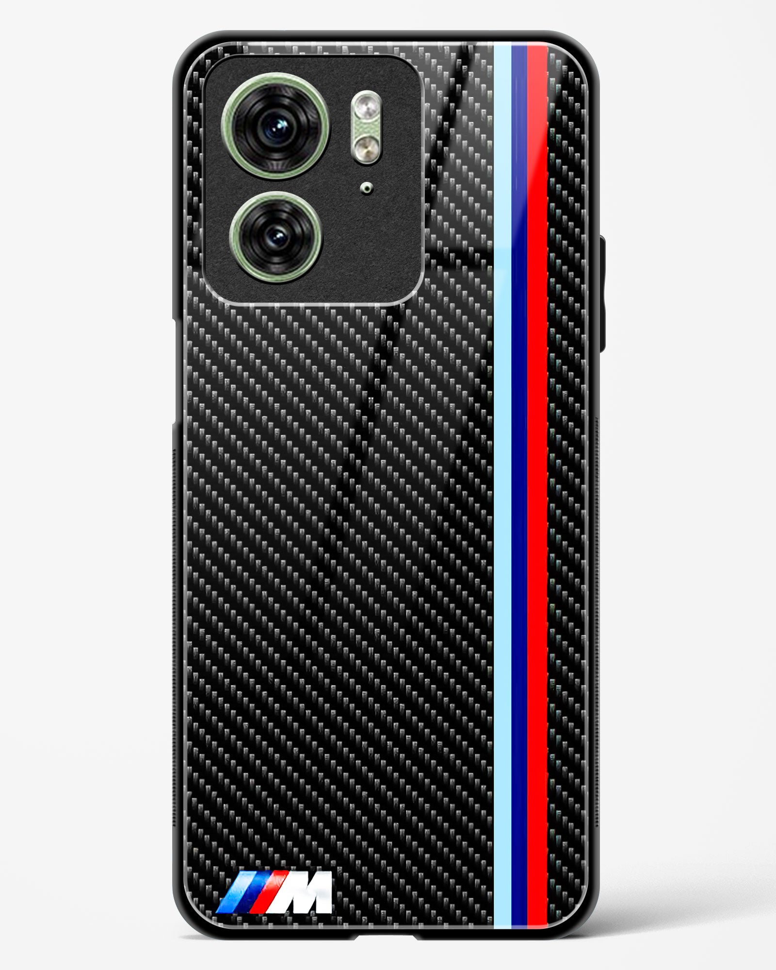Cool Racing Stripes Glass Phone Case-Motorola Edge 40