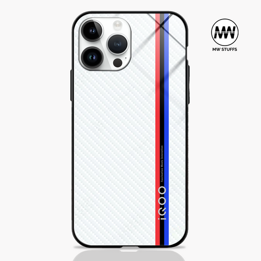 Cool Racing Stipes with White Carbon Pattern PREMIUM GLASS CASE -  - MW Stuffs - 