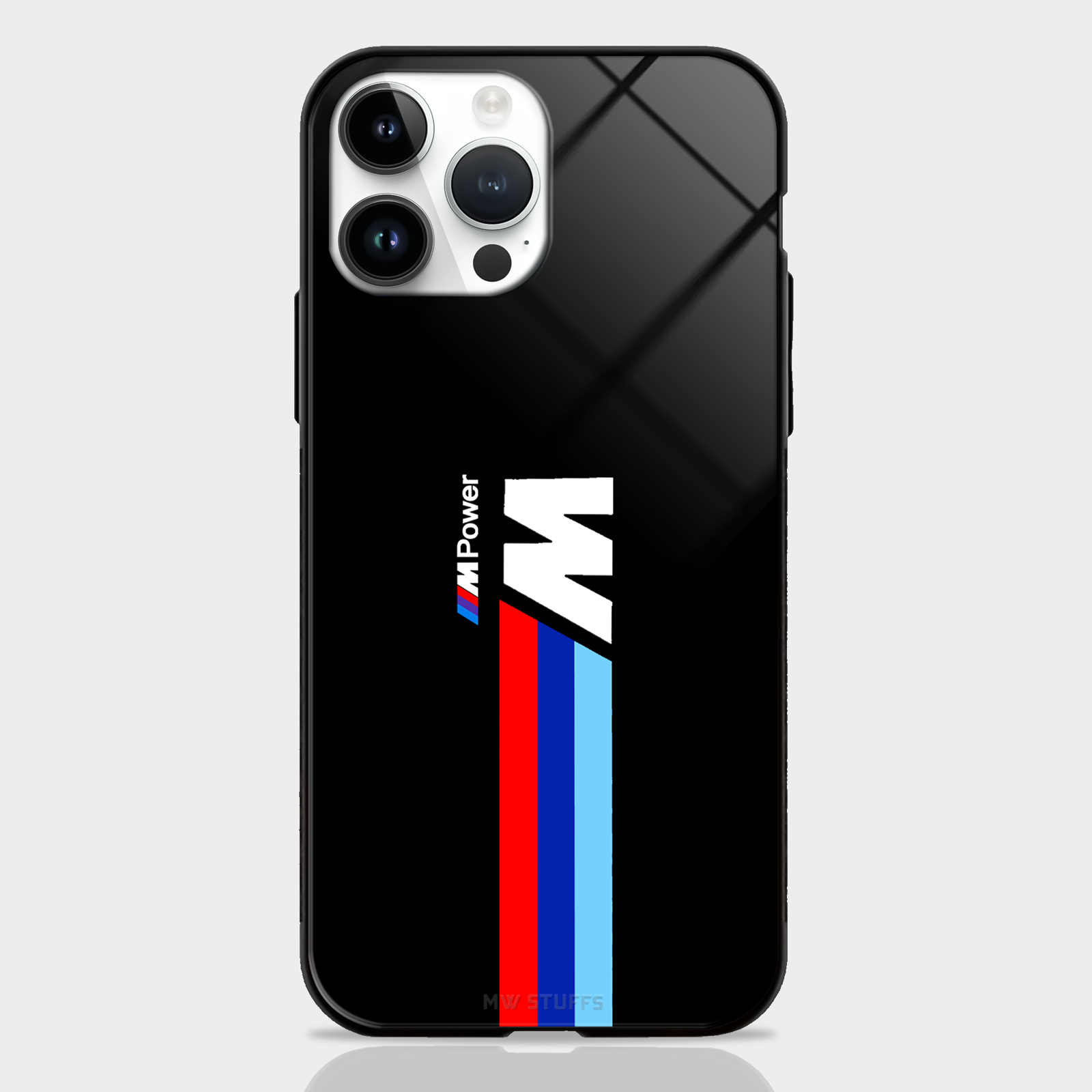 Cool Racing Stripes BLACK Glass Case -  - MW Stuffs - 