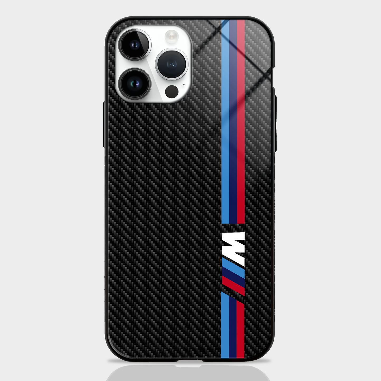 Cool Racing Stripes Black Carbon Glass Case -  - MW Stuffs - 