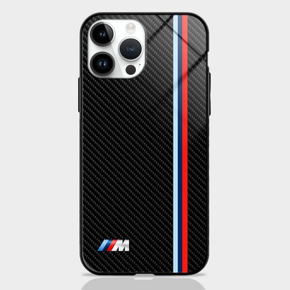 Cool Racing Stripes Black Carbon Pattern Glass Case -  - MW Stuffs - 