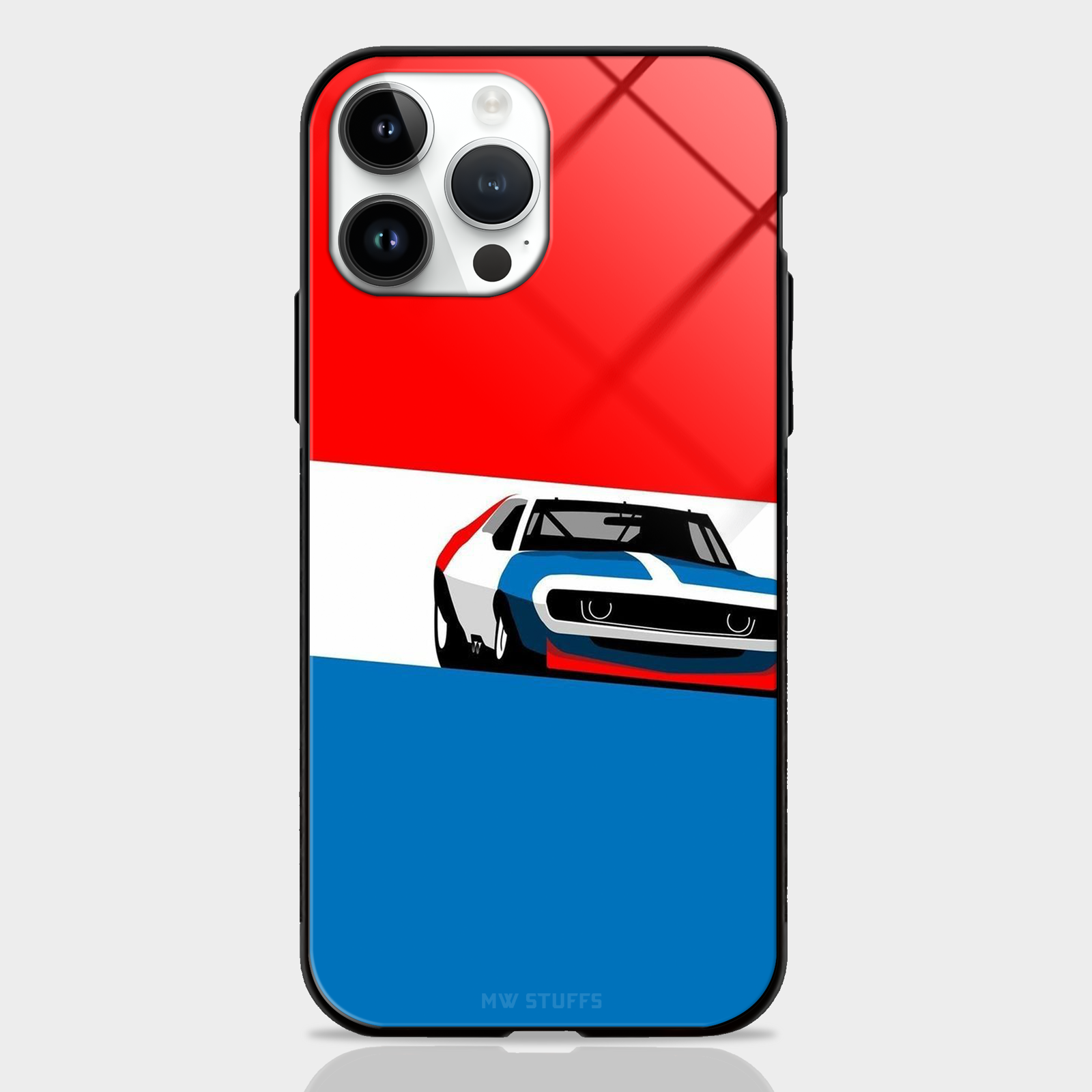 Cool Vintage Racing Stripes Glass Case -  - MW Stuffs - 