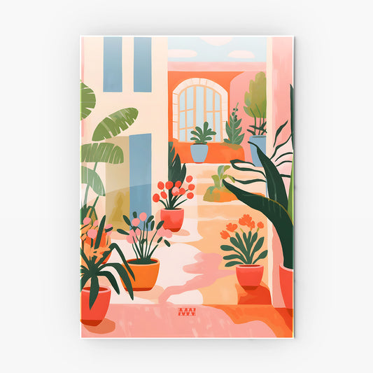 Cozy Courtyard Plants Metal-Poster