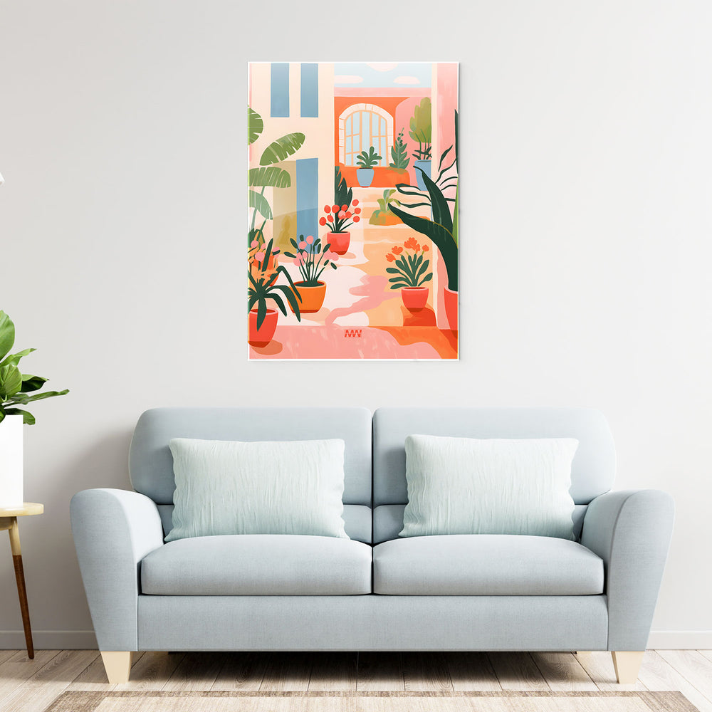 Cozy Courtyard Plants Metal-Poster