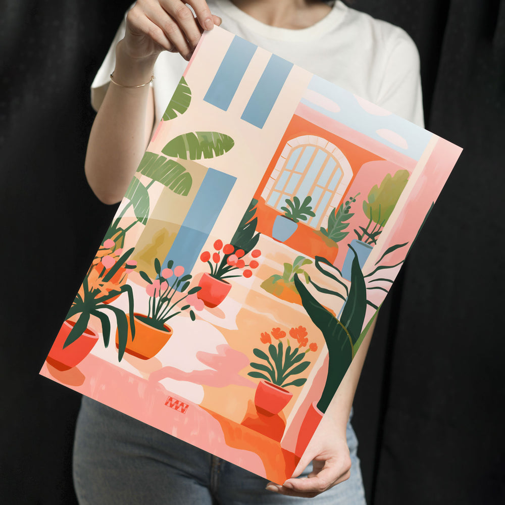 Cozy Courtyard Plants Metal-Poster