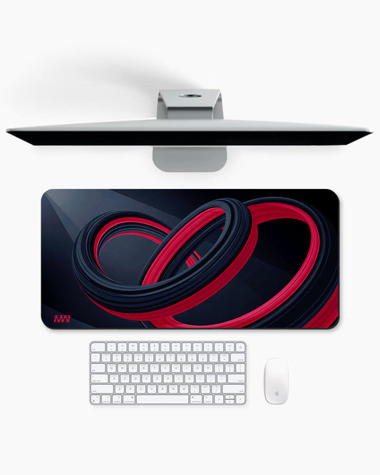 Crimson Flux Modern Minimalism Deskmat