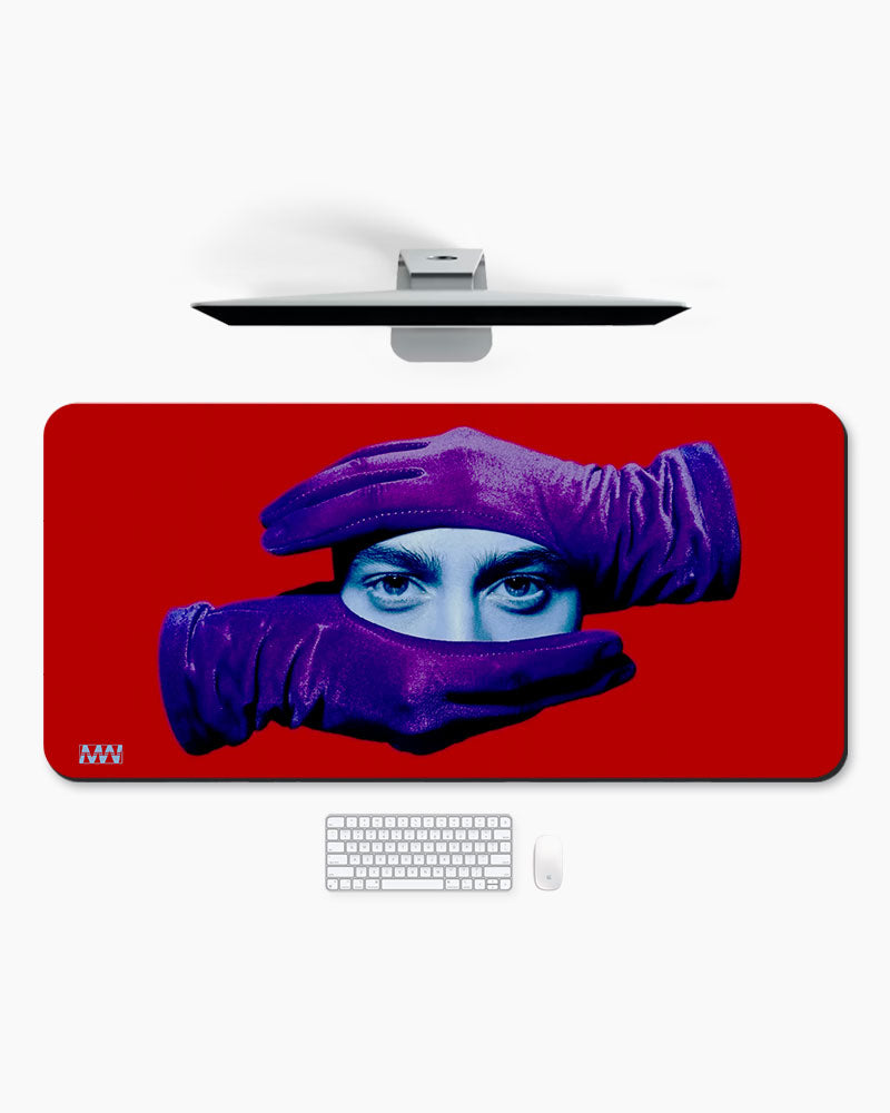 Crimson Grip Power in Purple Deskmat