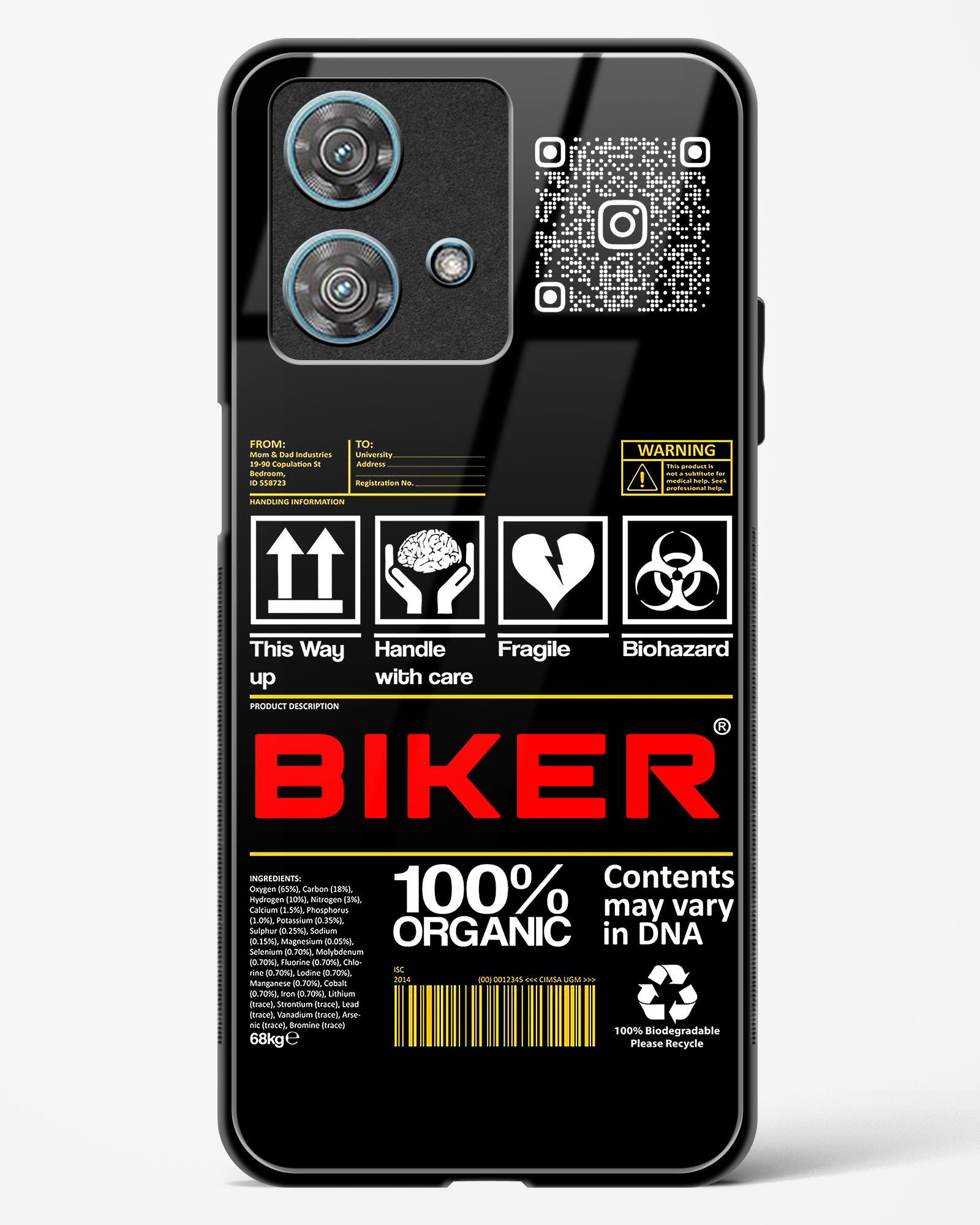 Custom QR Code Biker Glass Phone Case-Motorola Edge 40 Neo