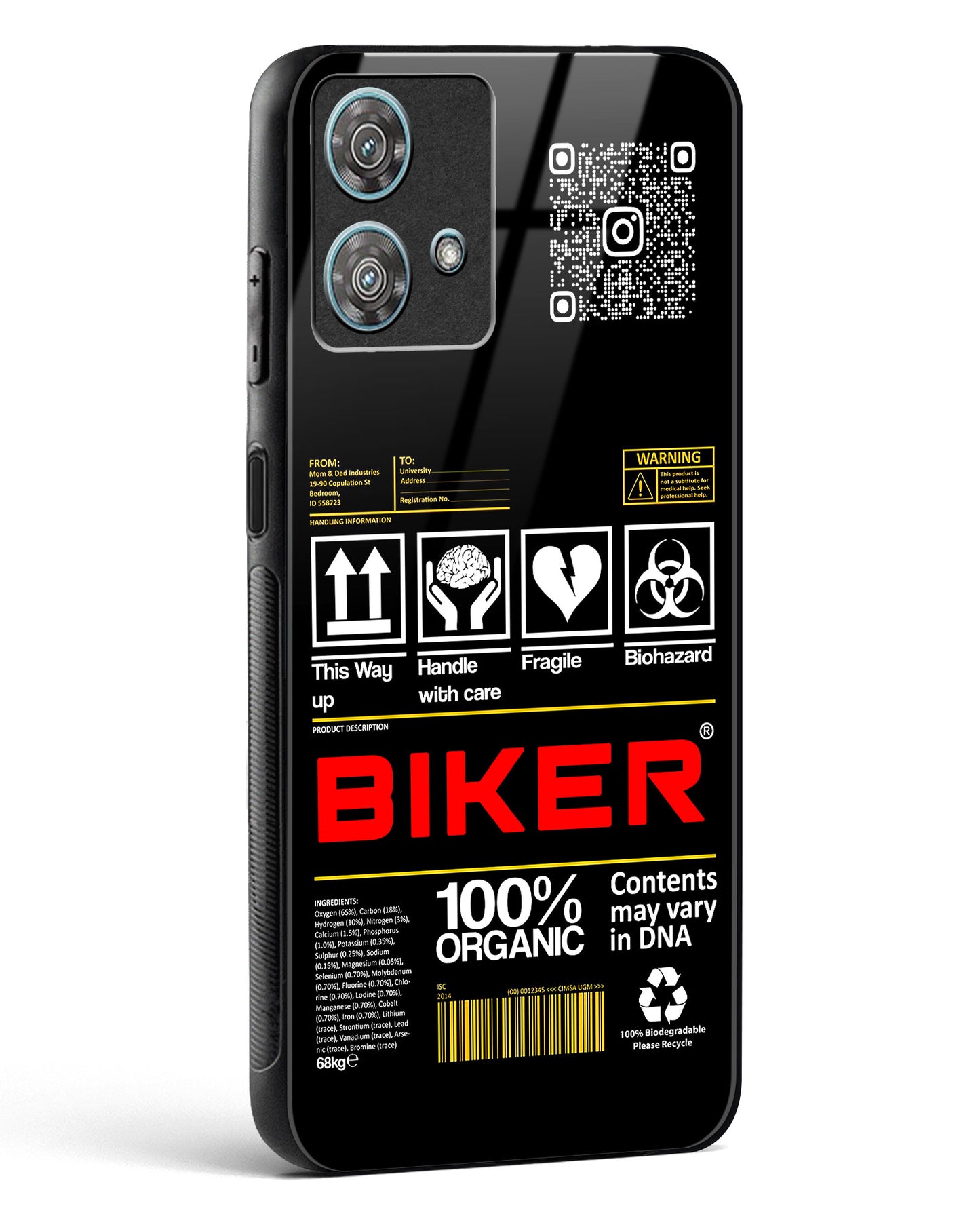 Custom QR Code Biker Glass Phone Case-Motorola Edge 40 Neo
