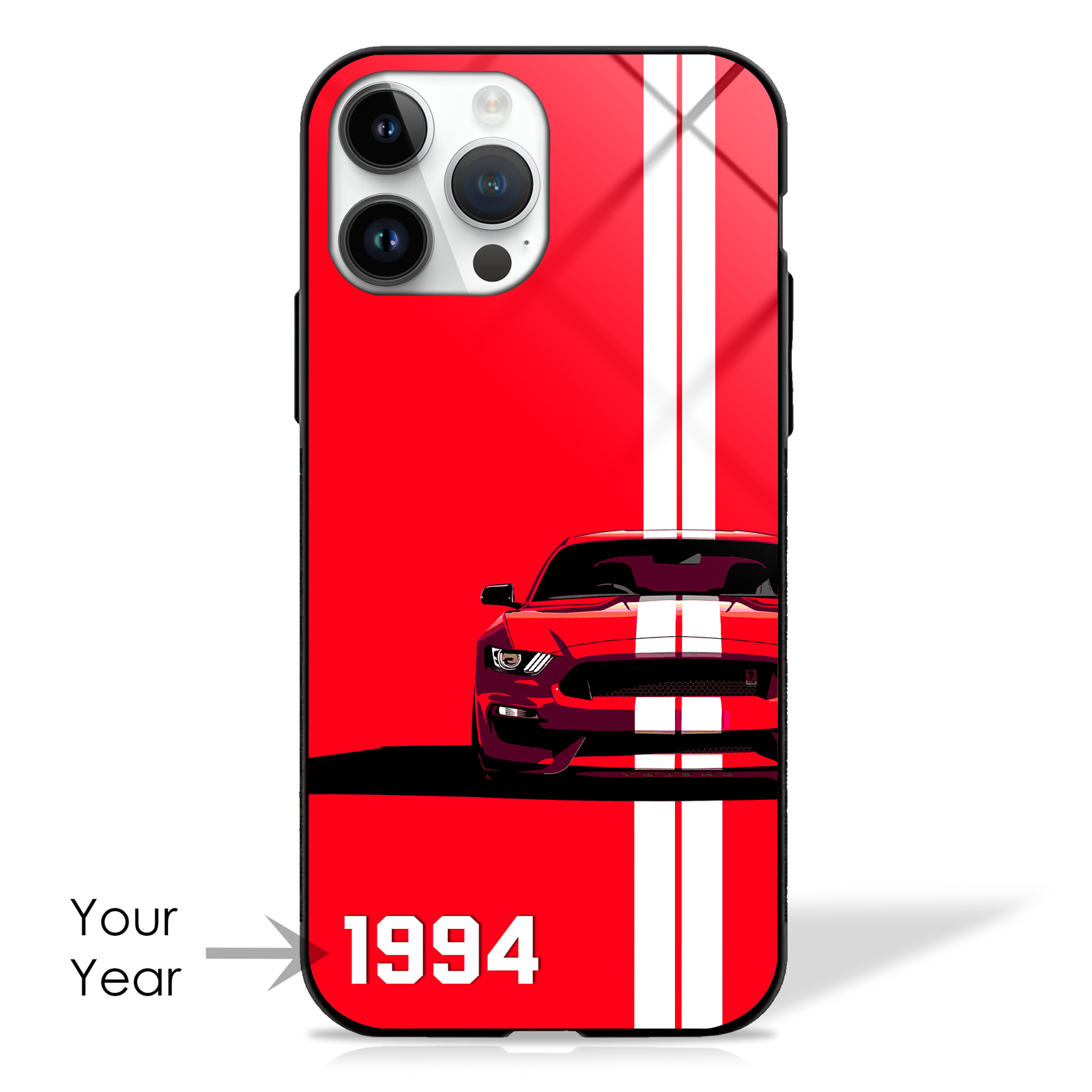 Custom Name GT Stripes Premium Glass Cases (4 Color variants) -  - MW Stuffs - 