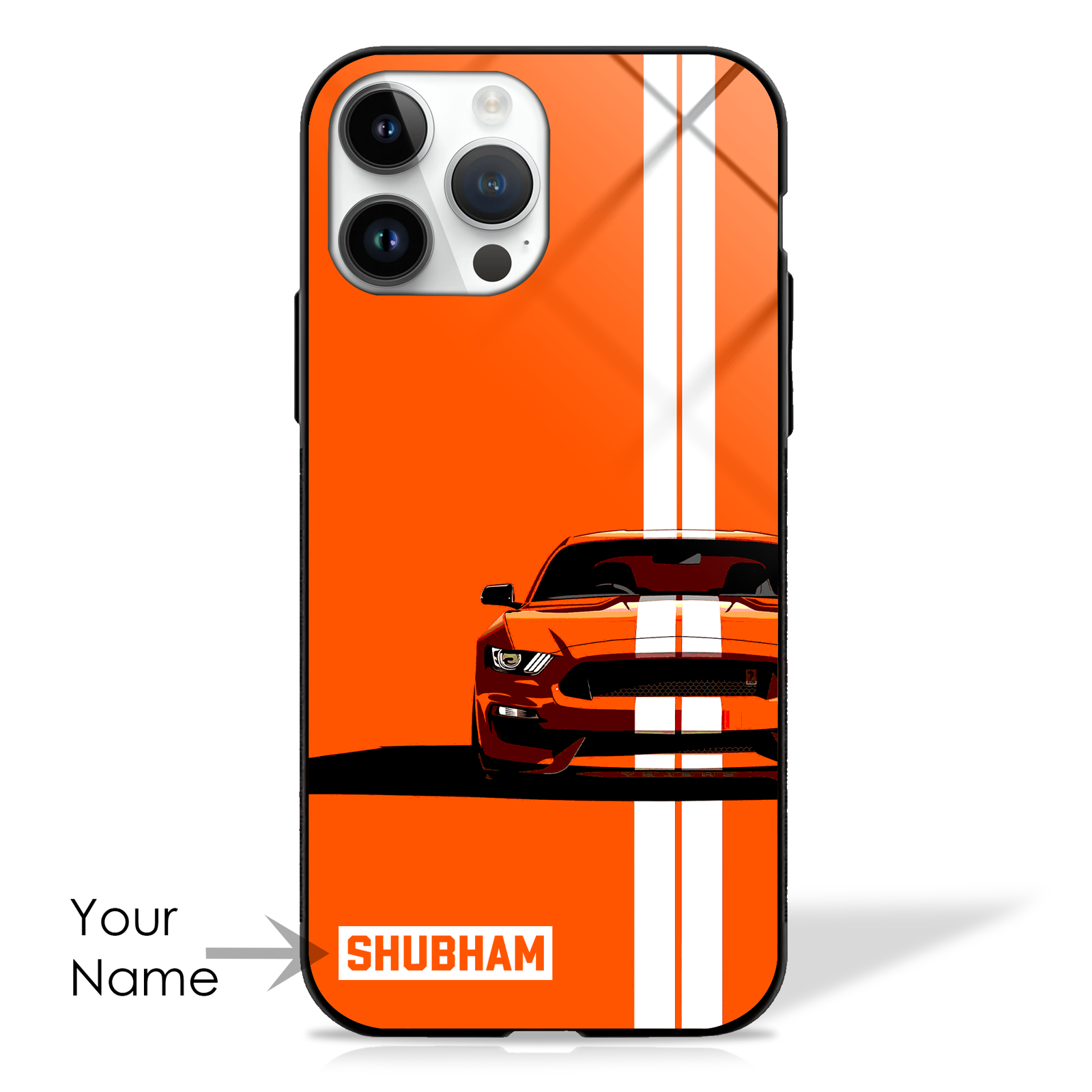 Custom Name GT Stripes Premium Glass Cases (4 Color variants) -  - MW Stuffs - 