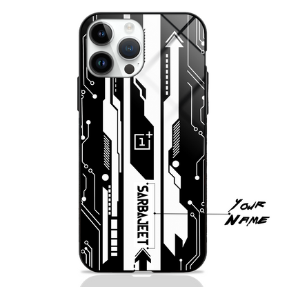 Custom Name Gaming Abstract Theme GLASS CASES (Red & Black) -  - MW Stuffs - 