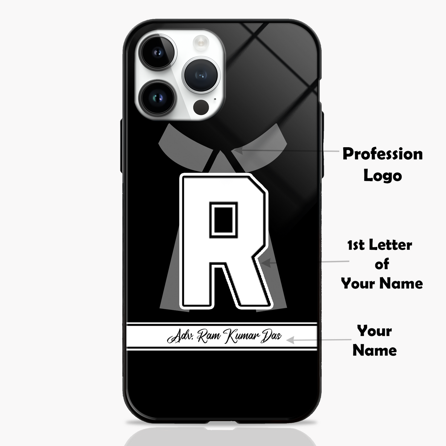 Custom Name & Profession Logo Glass Case -  - MW Stuffs - 