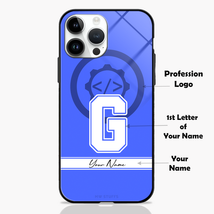 Custom Name & Profession Logo Glass Case -  - MW Stuffs - 
