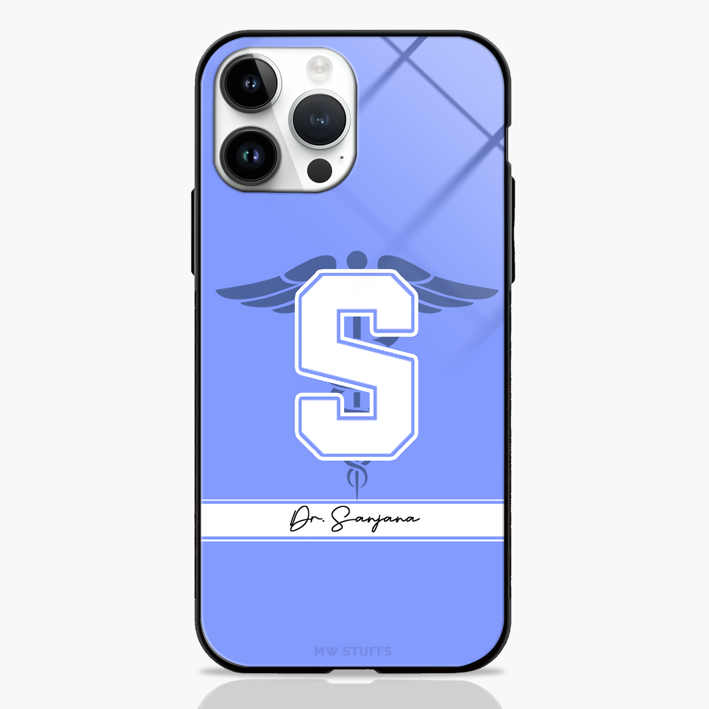 Custom Name & Profession Logo Glass Case -  - MW Stuffs - 