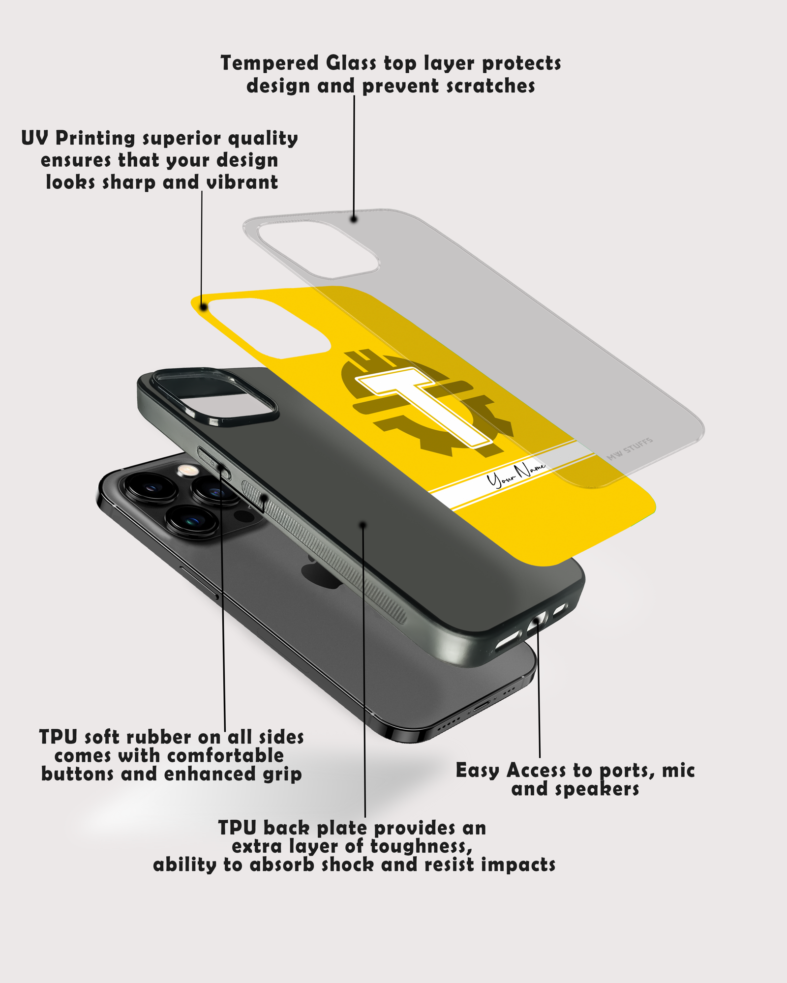 Custom Name & Profession Logo Glass Case -  - MW Stuffs - 