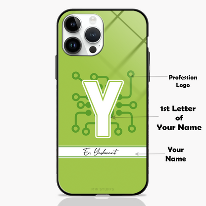 Custom Name & Profession Logo Glass Case -  - MW Stuffs - 