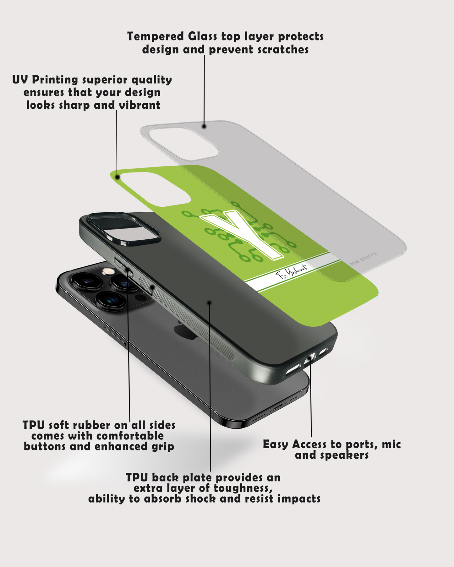 Custom Name & Profession Logo Glass Case -  - MW Stuffs - 
