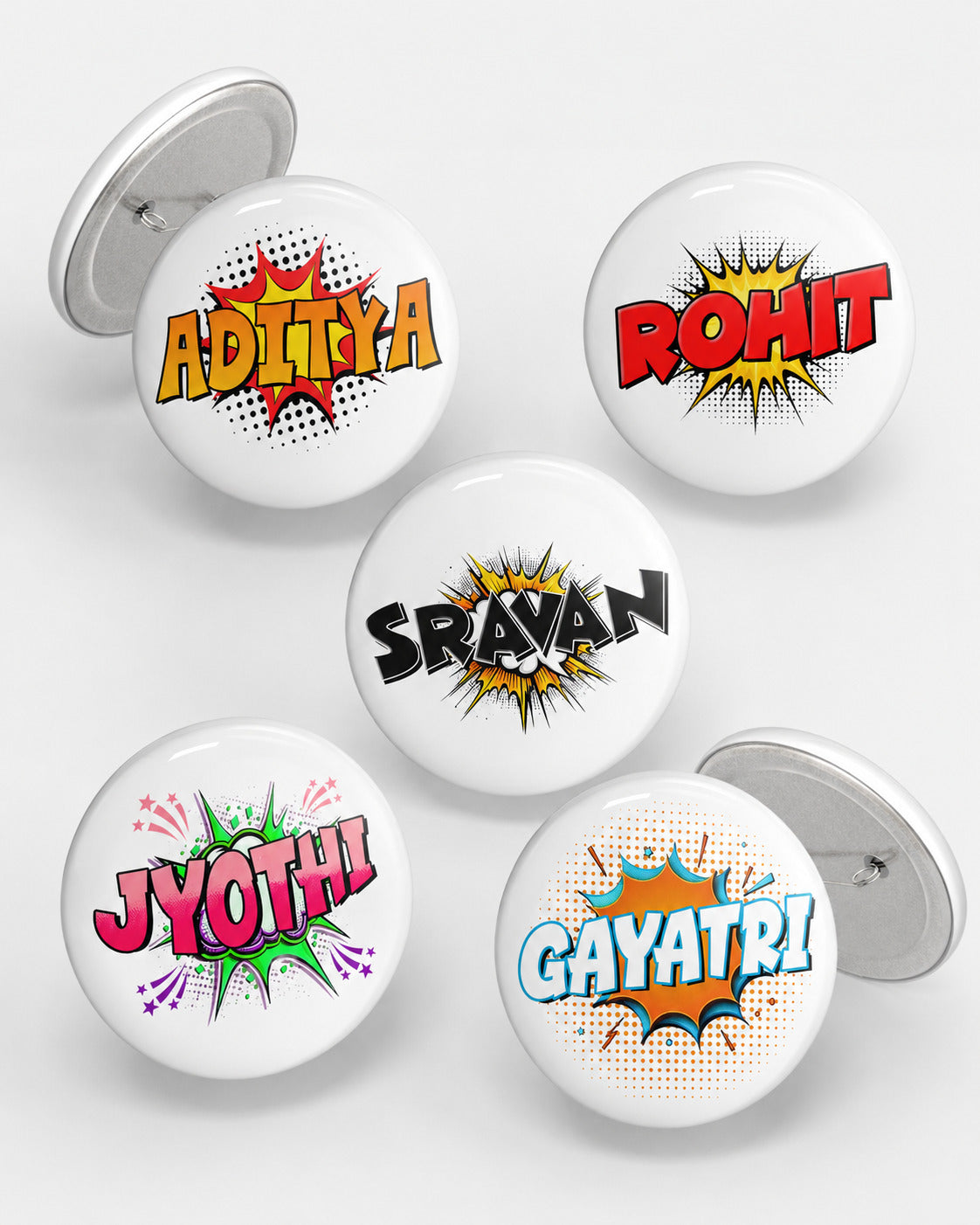 Custom Name Pop Art Button with Pin-Back pin badge