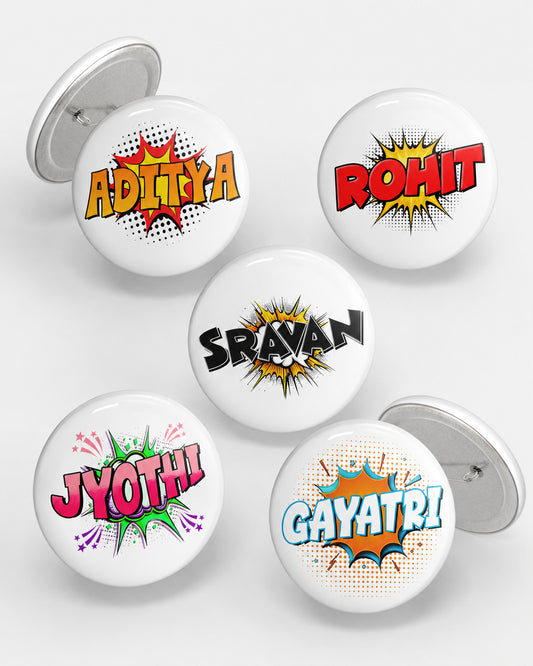 Custom Name Pop Art Button with Pin-Back pin badge