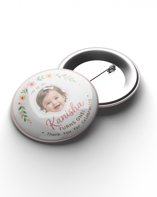 Personalized Kids Birthday Badge (58mm Pin-Back) – Perfect Return Gift