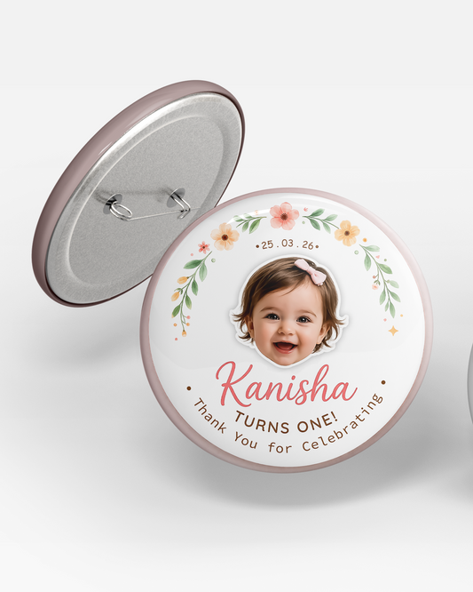 Personalized Kids Birthday Badge (58mm Pin-Back) – Perfect Return Gift