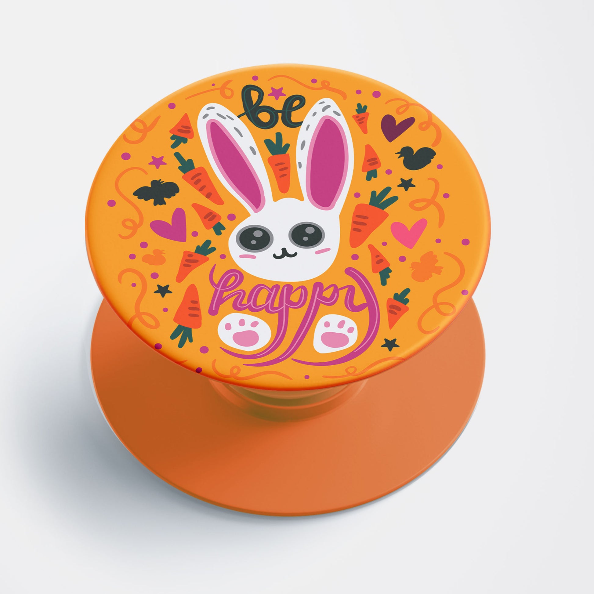 Cute Happy Bunny Flat Pop Holder