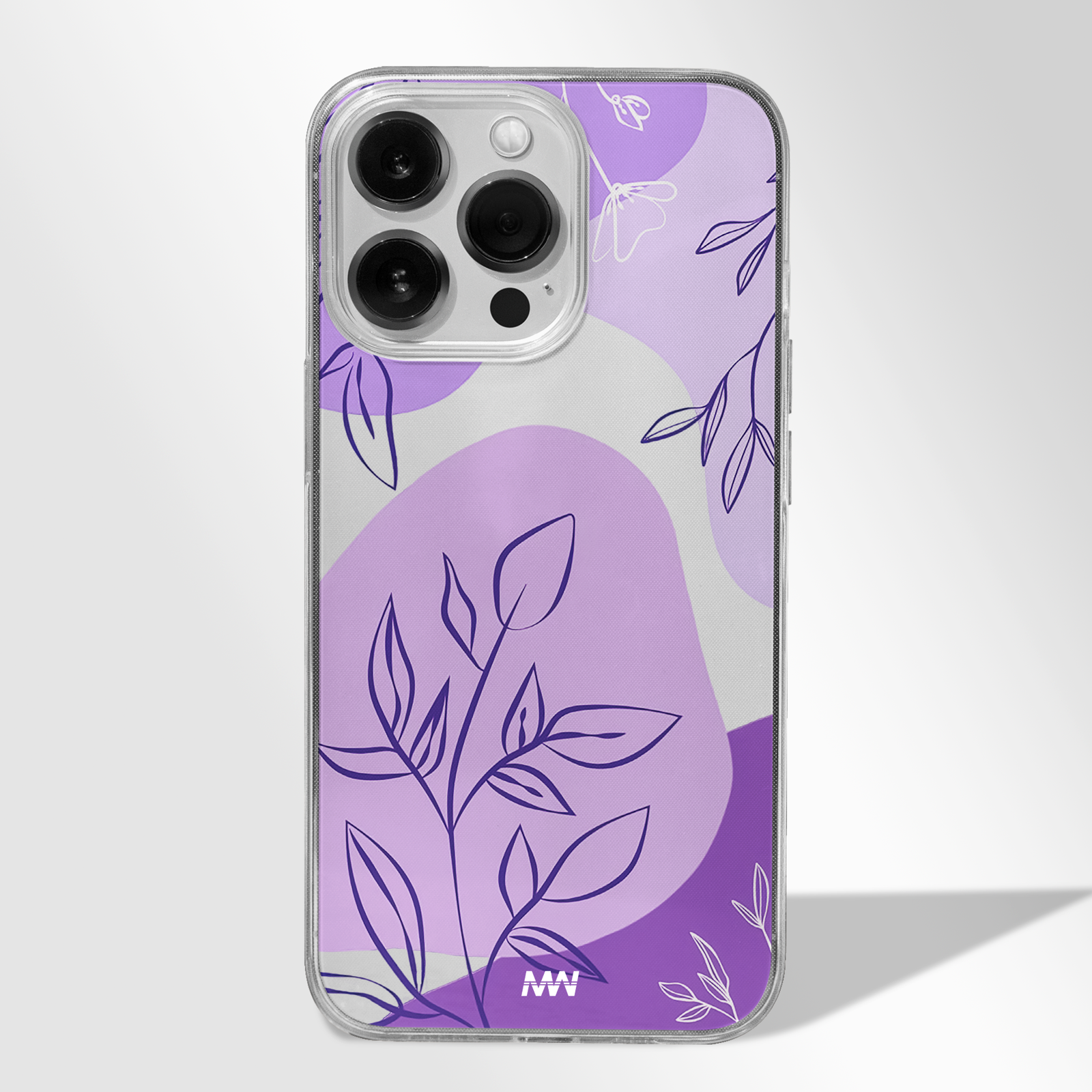 Cute Purple Floral Clear Case -  - MW Stuffs - 