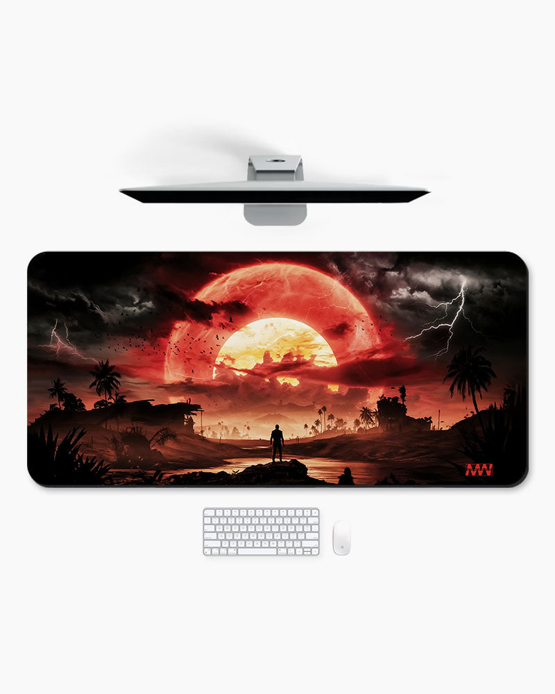 Storm's Embrace A Sunset Odyssey Deskmat