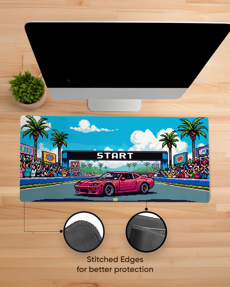 Turbo Twilight Pixel Drift Desk Mat