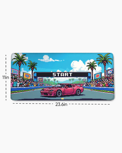 Turbo Twilight Pixel Drift Desk Mat