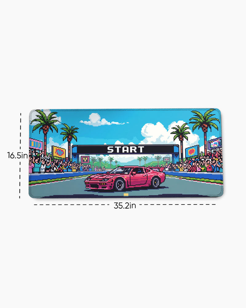 Turbo Twilight Pixel Drift Desk Mat