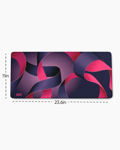 Interwoven Elegance in Red and Violet Deskmat