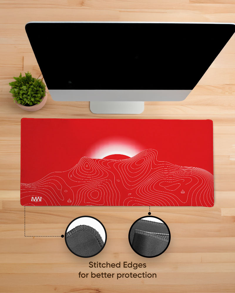 TopoGlow in Crimson Deskmat