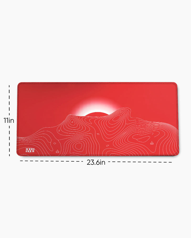 TopoGlow in Crimson Deskmat
