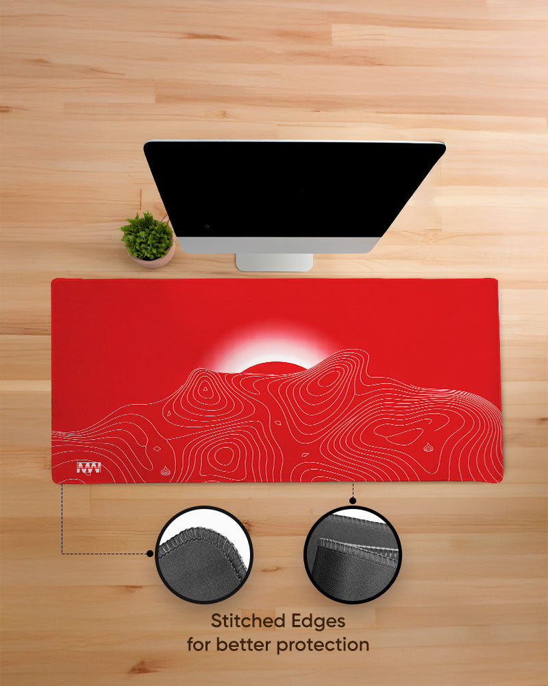 TopoGlow in Crimson Deskmat