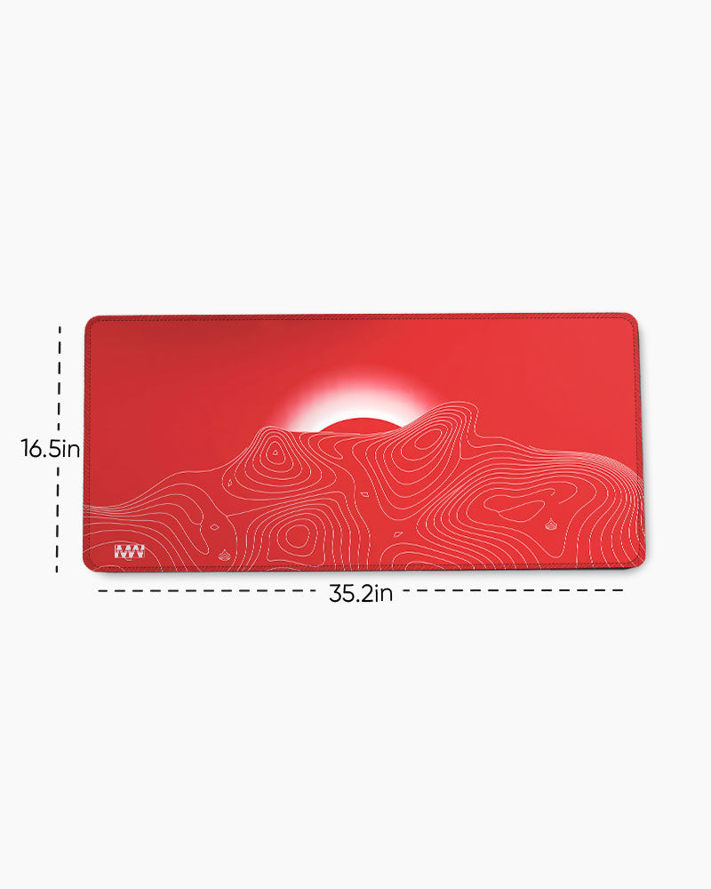 TopoGlow in Crimson Deskmat