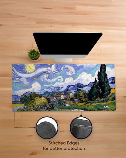 Van Gogh's Vision A Starry Escape Deskmat
