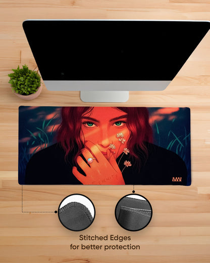 Serenity Ignites Crimson Reflection Deskmat