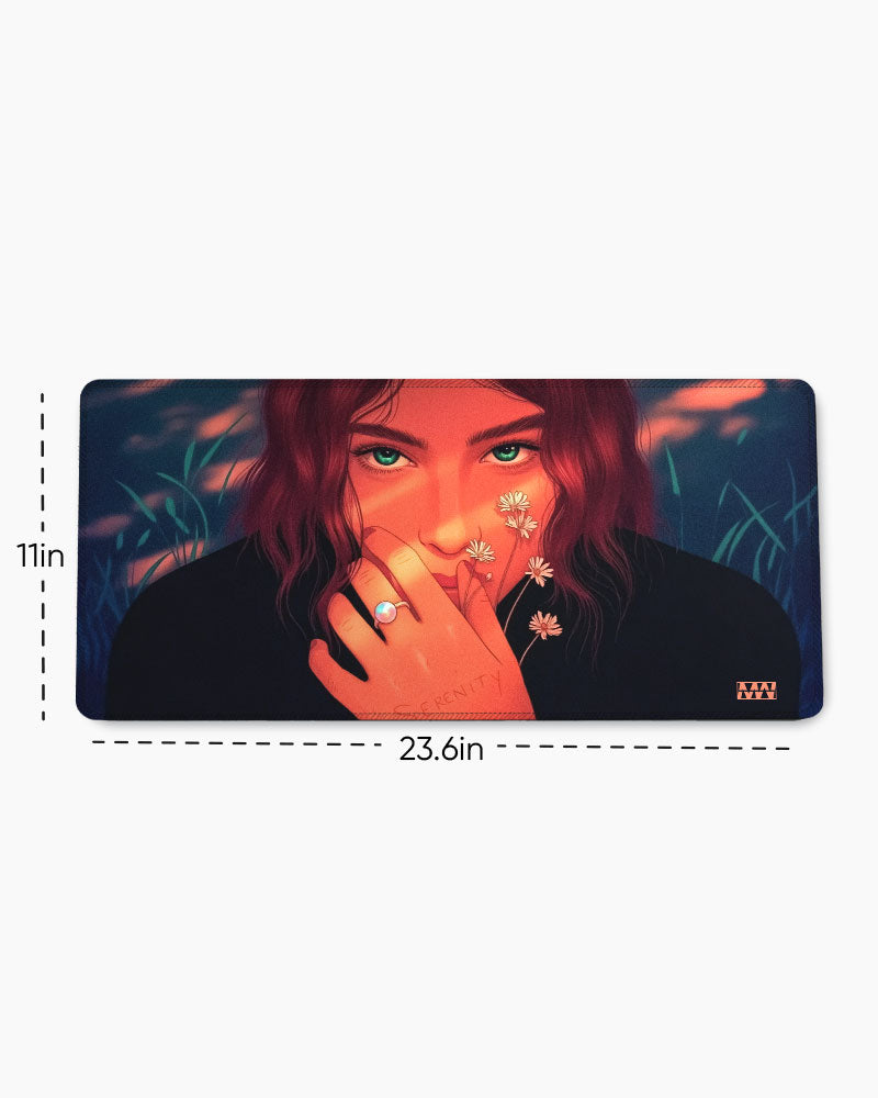 Serenity Ignites Crimson Reflection Deskmat