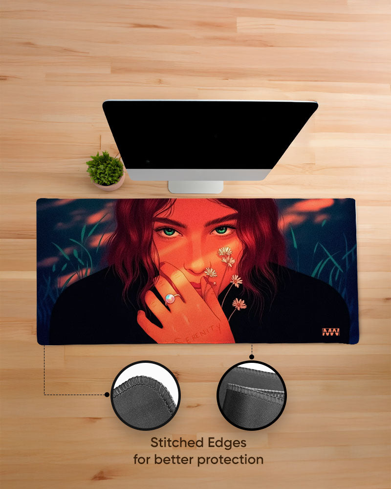 Serenity Ignites Crimson Reflection Deskmat