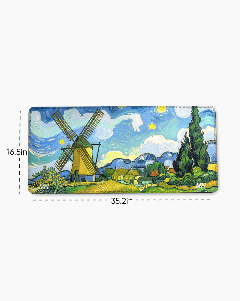 Whirling Dreams Beneath the Windmill Sky Deskmat