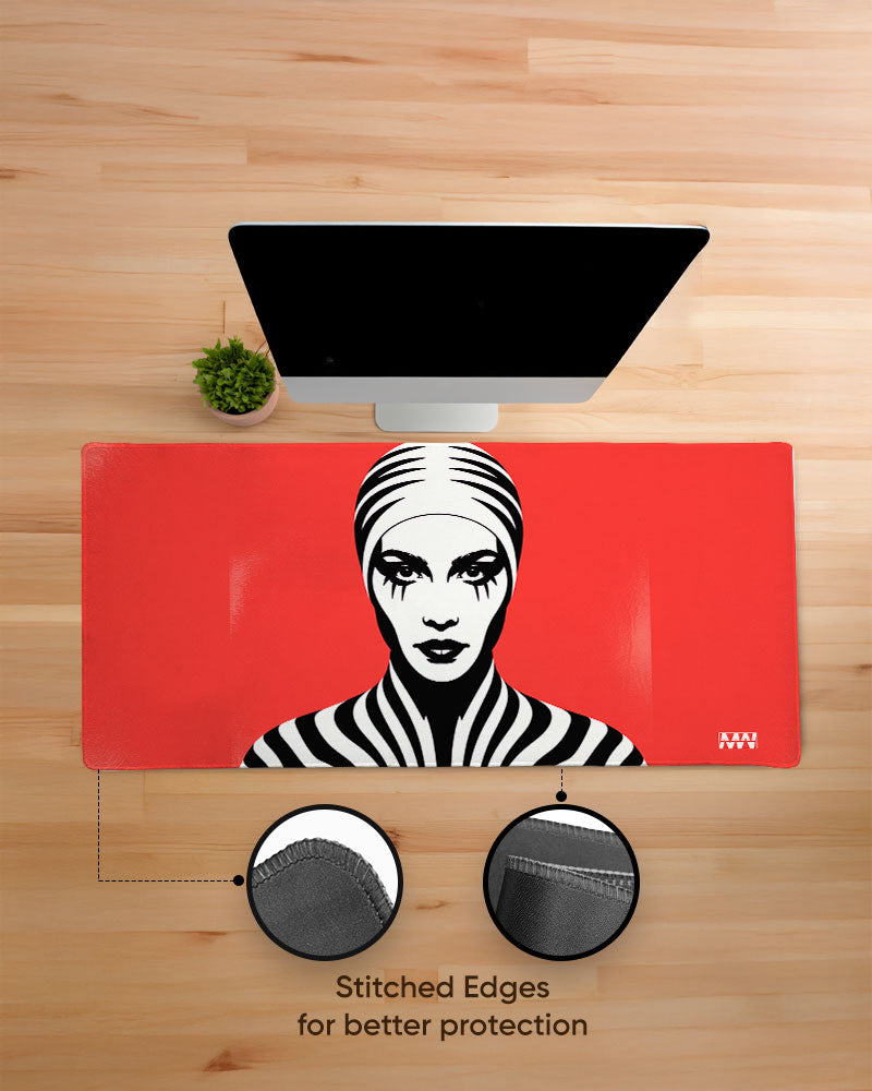 Wild Contrast Red Reign of the Zebra Deskmat