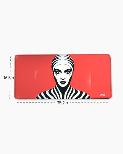 Wild Contrast Red Reign of the Zebra Deskmat
