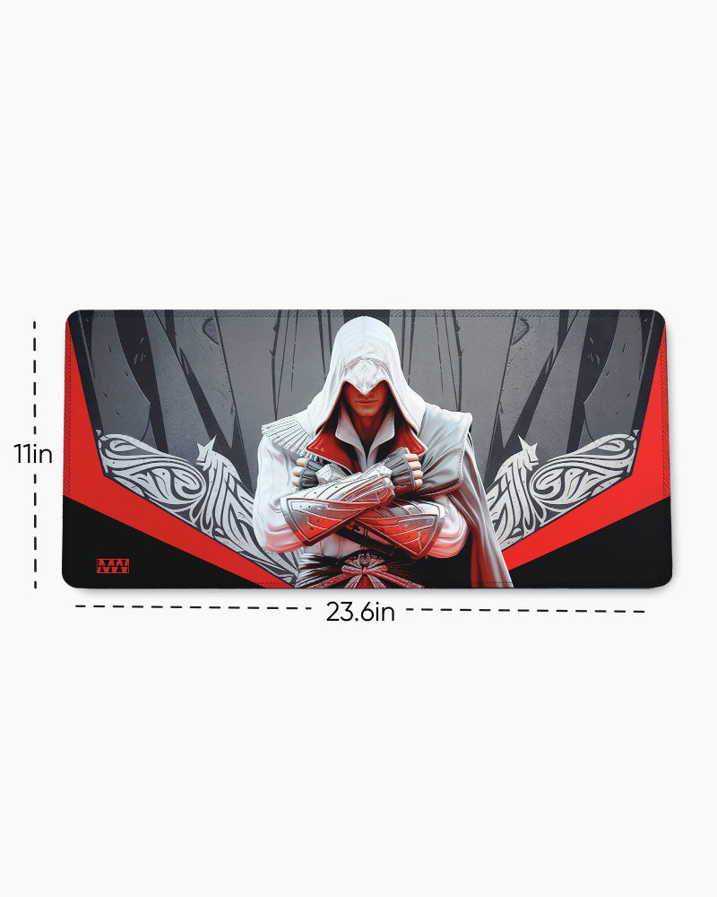 White Cloak Crimson Creed DeskMat
