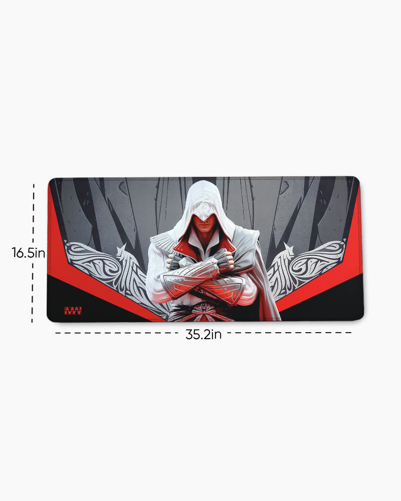 White Cloak Crimson Creed DeskMat